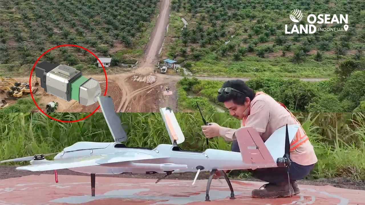 VTOL Domino dari South Surveying & Mapping Technology yang terintegrasi dengan sensor LiDAR SG130.